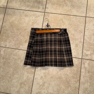 Joe Benbasset Vintage OG Black Cream Brown Plaid Mini Skirt